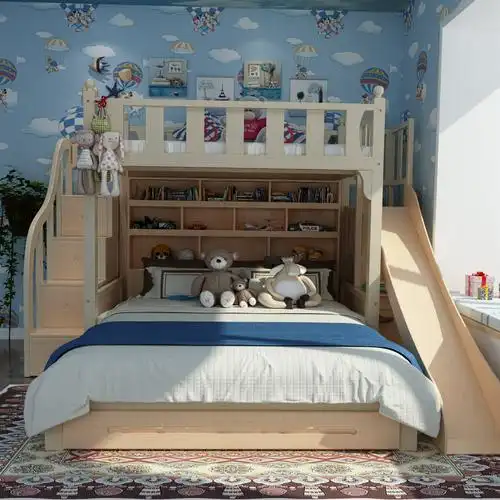 高低错位双层交叉木制上下床成年18米交错错式高低