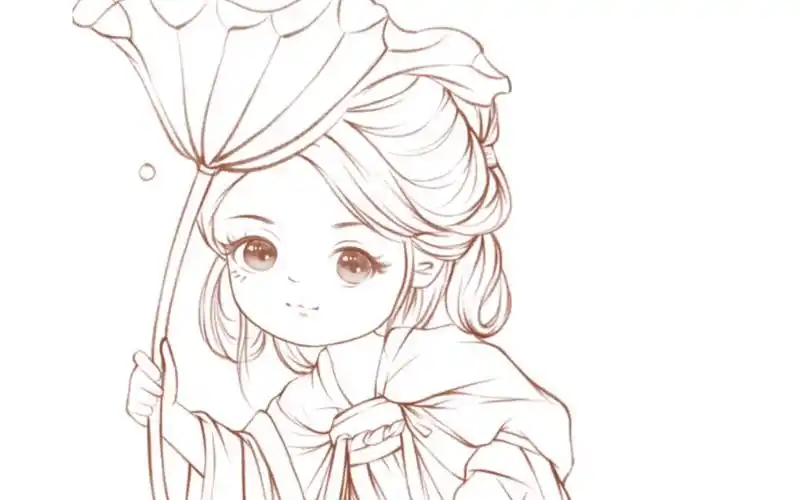 "每日古风线描:q版插画的坚持与进步"