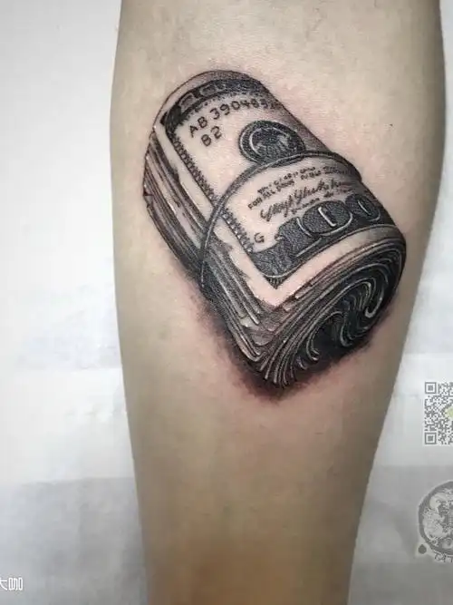 美金_纹身图案手稿图片_袁信子的纹身作品集