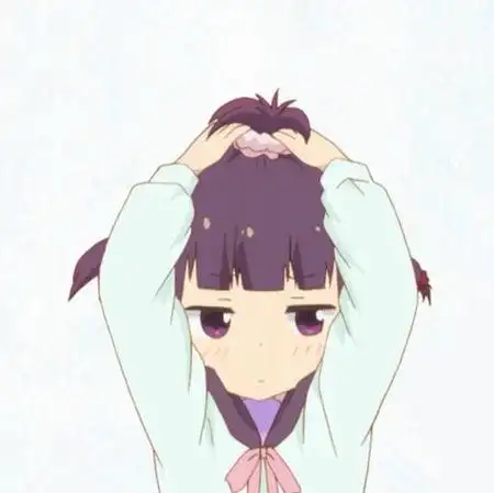 求一张卡通女生头像头发扎两个小辫子双手当头上的原图