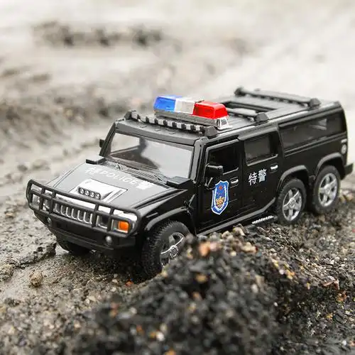 警车玩具超大号特警男孩女孩儿童合金玩具车汽车模型警车六轮悍马特警