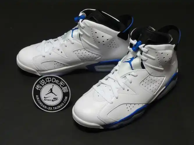 现货air jordan 6 白蓝 aj6 gs 乔丹男女 384664/384665-107