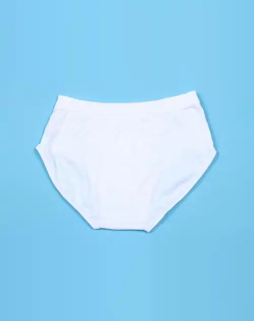 男童白色长绒棉三角内裤(二入)