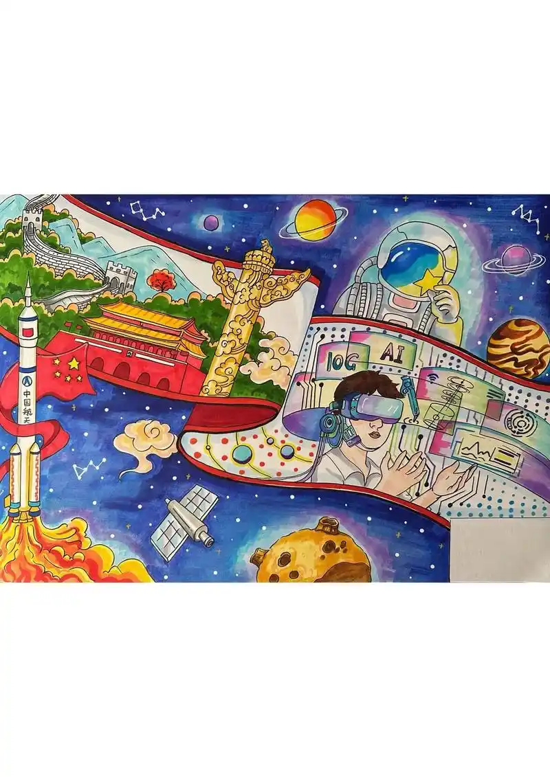 畅想未来.#原创作品 #手抄报模板 #科幻画 - 抖音