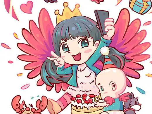 给姐姐的生日贺图插画-艺术插画31675926年前一次运营活动创作过程