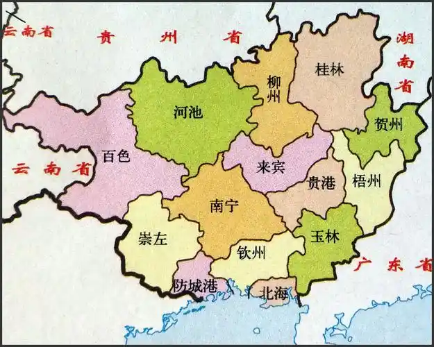 广西地图简图广西地图库