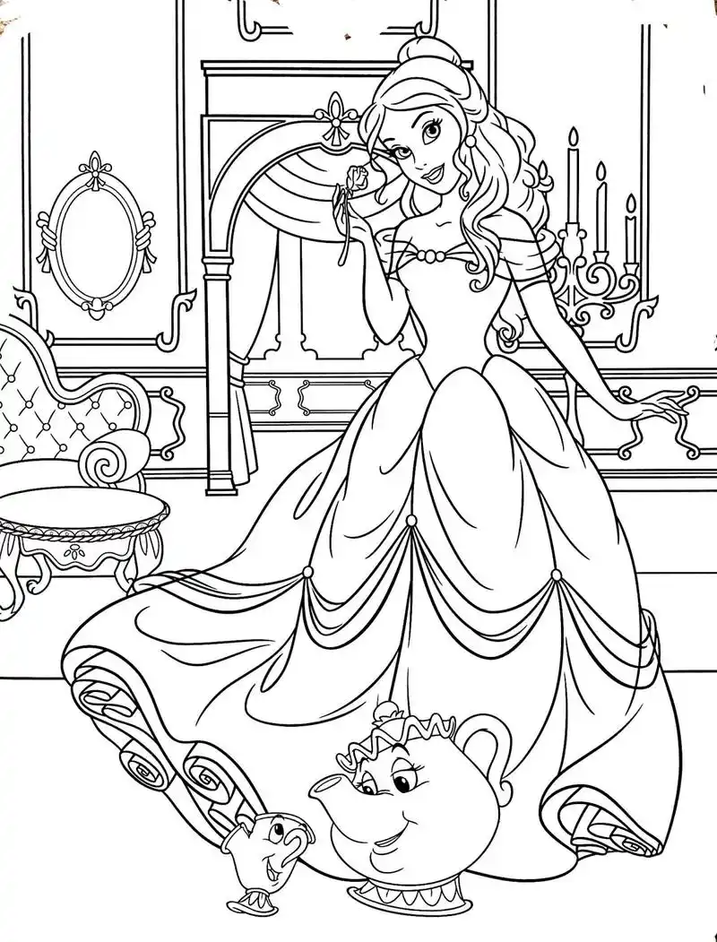 迪士尼公主线稿