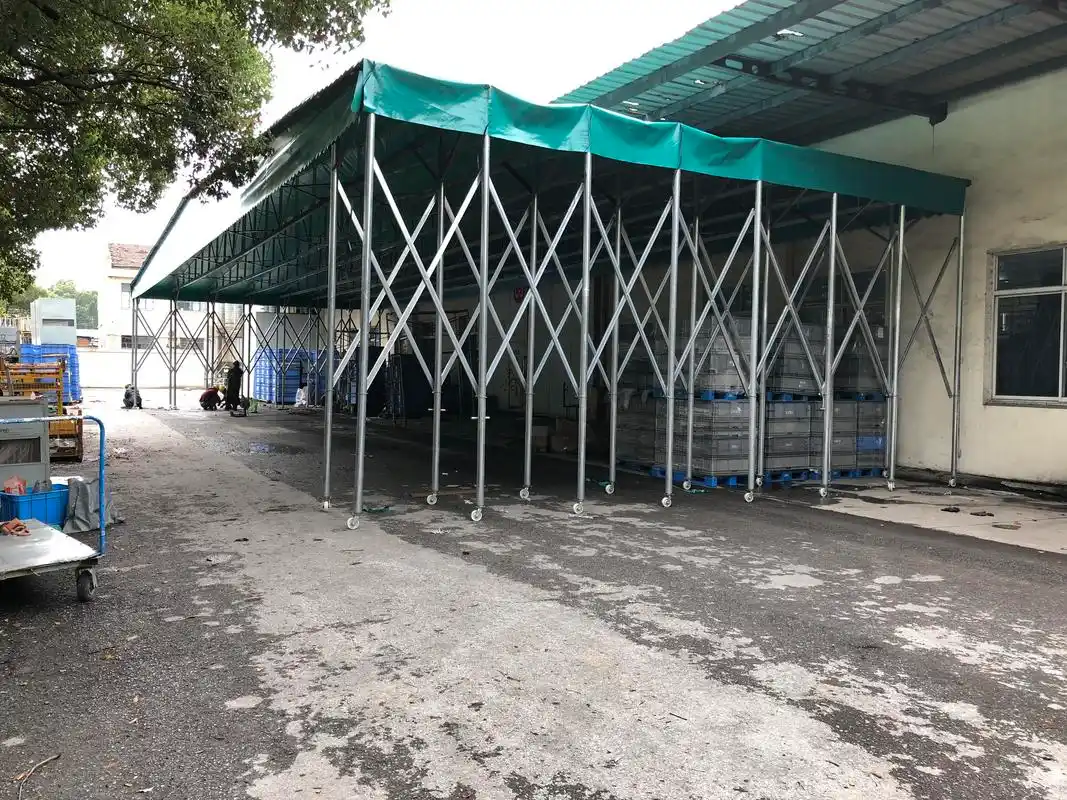加工伸缩式推拉雨棚 移动仓库棚 大型喷漆房