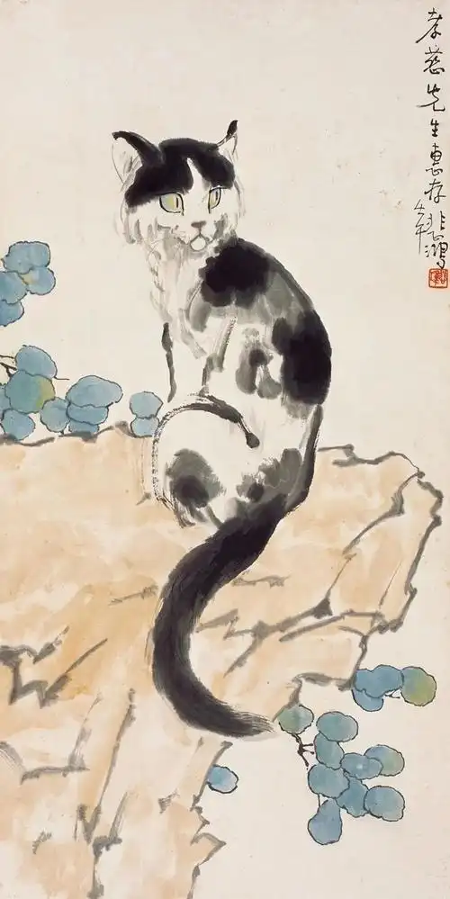 徐悲鸿的小花猫,画的真好|张书旗|国画|花鸟画|画家|油画_网易订阅