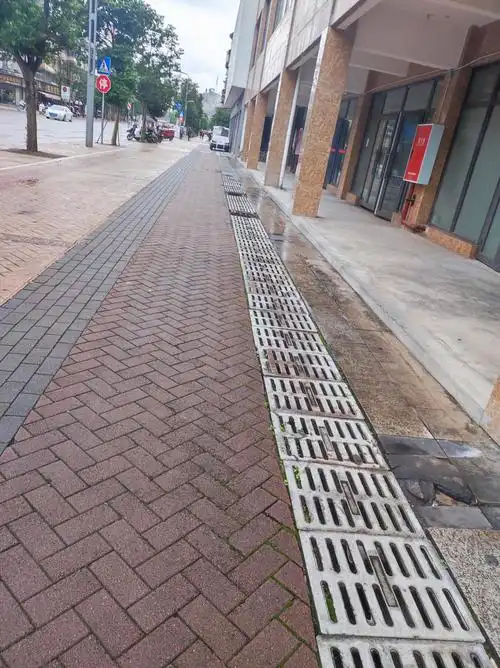 资阳皇龙路人行道上的排水沟上的雨篦子缺失严重,恐有行人跌落受伤!