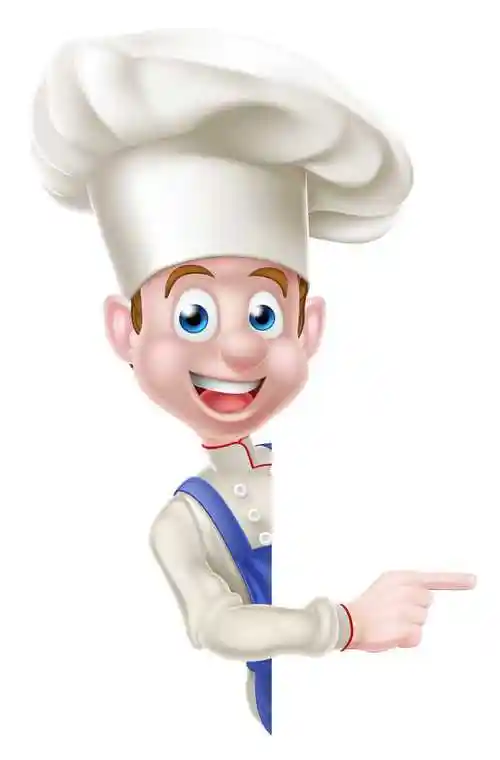 白色背景上的卡通厨师长