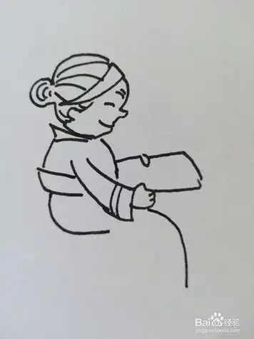 坐椅子老奶奶简笔画