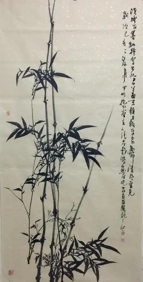 著名画家张本静他的画作是一幅竹子的画也是一首抒情的诗