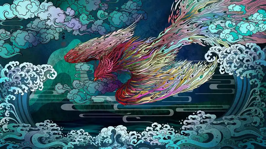 《山海经之鸾鸟》|插画|艺术插画|yukytazhang