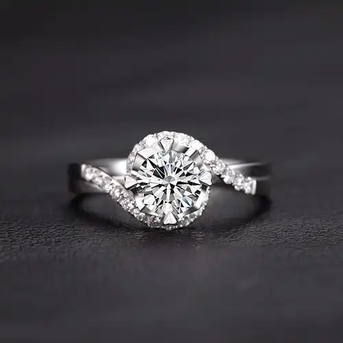 豪华四爪戒托珂兰18kpt950铂金结婚订婚制女戒托