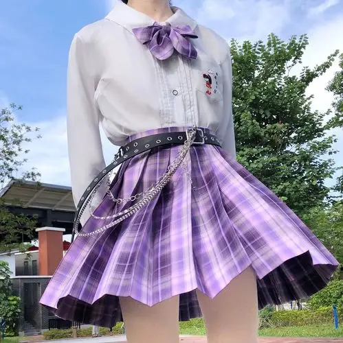 乔奈原创洋桔梗正版jk正统百褶裙学生格裙制服半身裙
