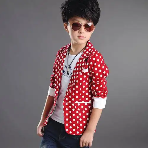 外套儿童上衣2016春装新款中大童休闲西服男孩春秋季衣服 f6025 红色