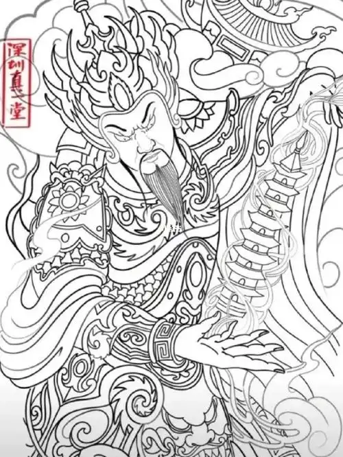 托塔天王   #满背纹身