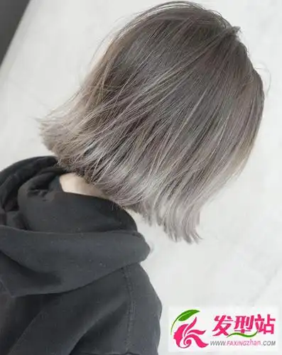 青木亚麻奶奶灰染发灰色系染发发型图片大全