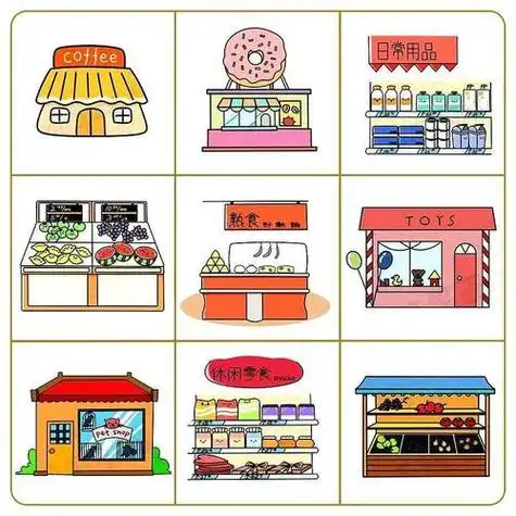 可可简笔画超市