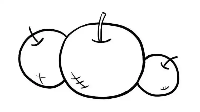 简笔画三个苹果