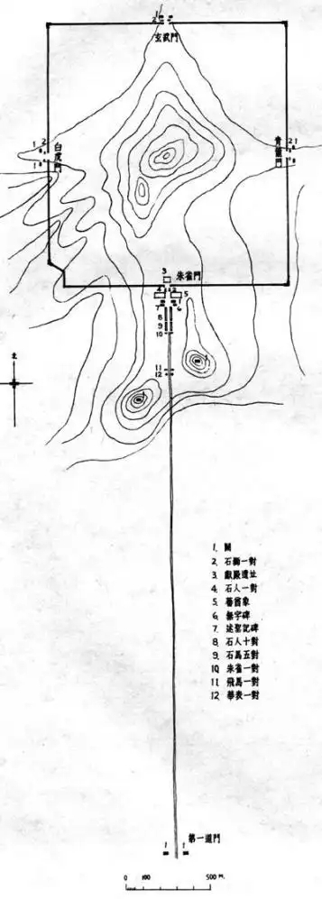 唐乾陵——平面图