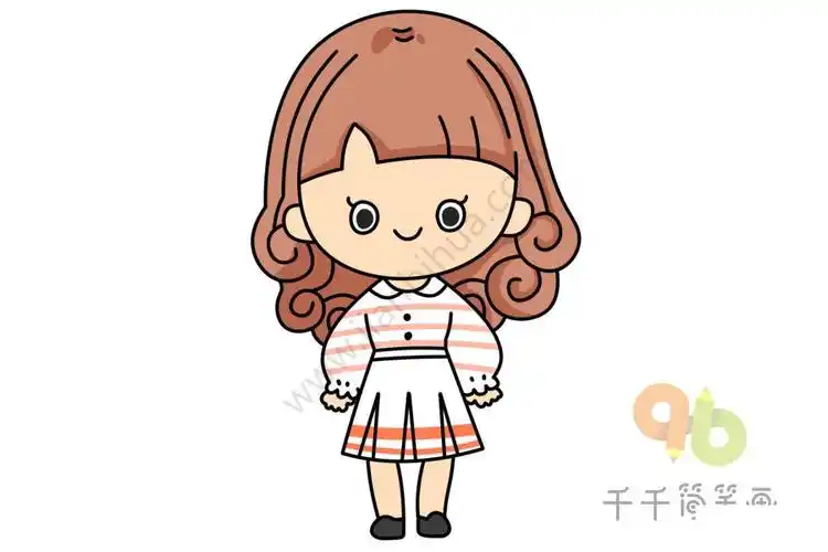 小编教大家画漂亮的小女孩简笔画,画法很简单哦,一起来学习吧!