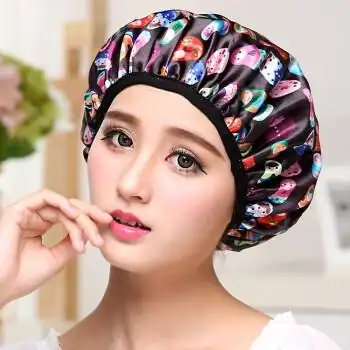 厨房防油烟防水帽子洗澡浴帽加厚双层防水浴帽护发洗澡用的头套女l