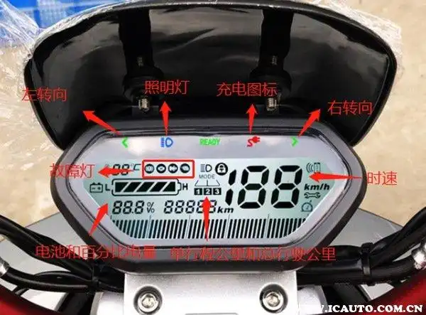 电动车上图标解释含义电动车液晶显示屏图解