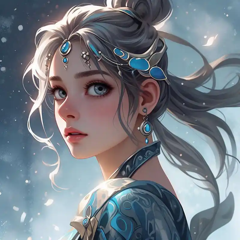 水瓶座女孩子漫画头像78