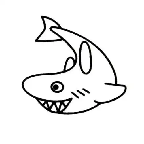 简笔画大鲨鱼的画法