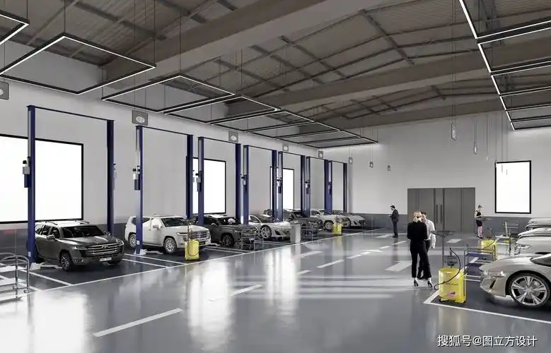 汽修车间效果图华丽呈现,打造专业高效的维修服务空间_搜狐汽车_搜狐