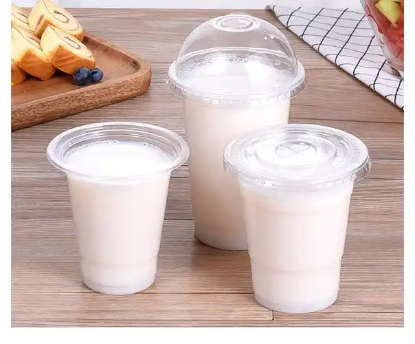 铭星95口径透明一次性奶茶杯塑料杯豆浆/饮料/果汁杯打包杯吸塑杯