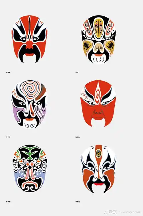 人脸花纹戏曲京剧脸谱免抠素材