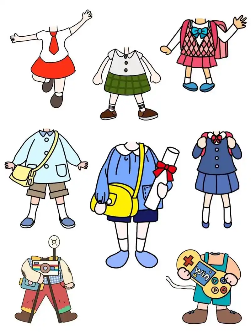 幼儿园敲可爱小孩大头贴素材,93直接打印