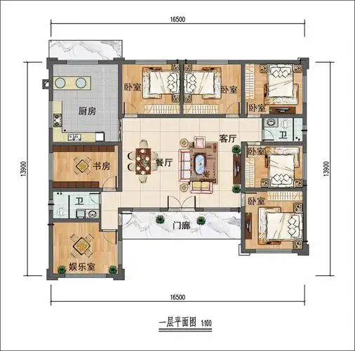 农村一层新中式自建房设计图,占地200平方-建房圈