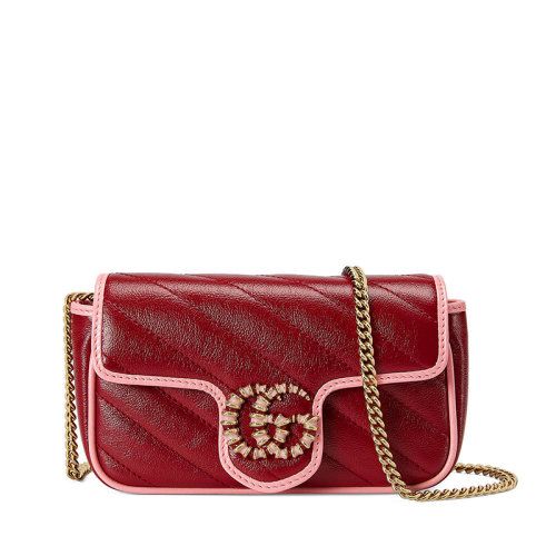 【包税】gucci/古驰 2021春夏新款 gg marmont系列 女士超迷你红色和