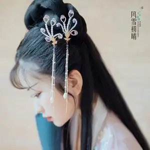 风雪初晴古代汉服头饰发簪子发钗偏凤女盘发复古风流苏步摇凤归云