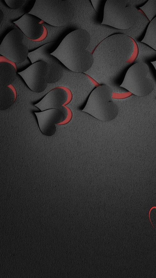 黑色红色爱心h5背景