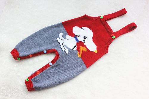 纯手工编织婴幼儿童毛线裤 背带裤 开裆裤 满裆裤