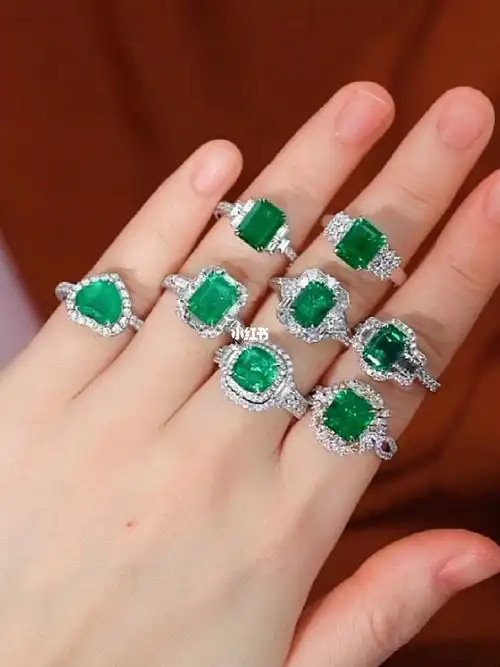 刻面祖母绿戒指✨