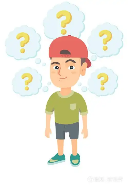 想带问号的白人男孩