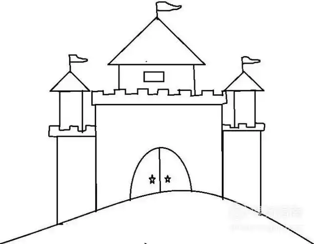 一分钟简笔画跟我一起画城堡优质简笔画充气城堡