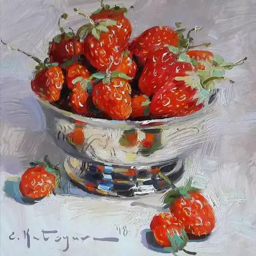 她们笔下的油画水果,太绝美,而我却只会吃!