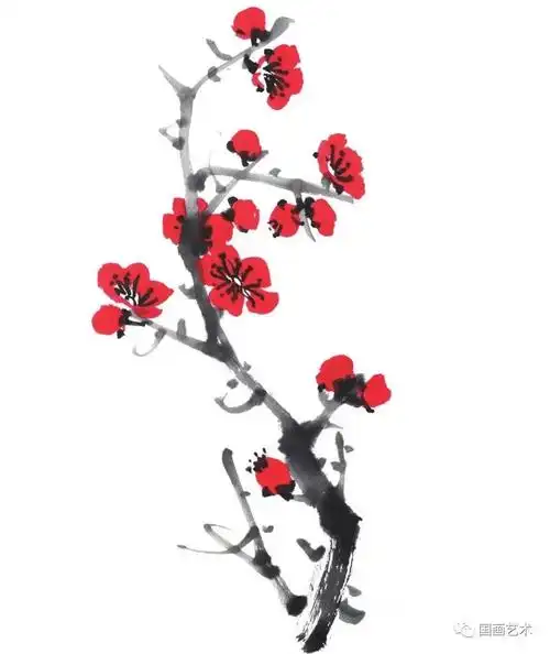 图文教程:白梅,红梅,腊梅写意画法示范