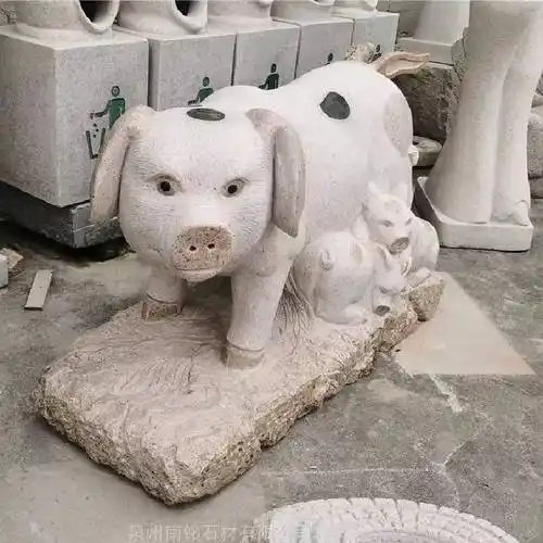 石雕猪石头猪雕塑受人喜爱的原因图片欣赏_产品_创新_工艺