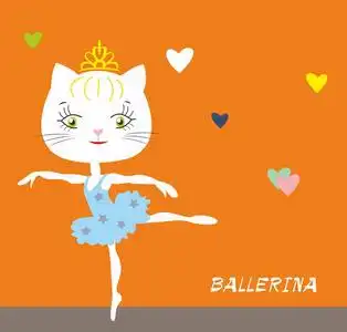 芭蕾舞可爱的小花猫跳和玩孤立的白色 bacvkground可爱的小猫咪像礼物