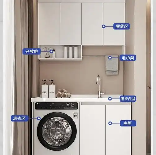 东鹏(dongpeng)蜂窝铝阳台洗衣机一体柜带搓板洗手盆柜组合洗衣机台盆