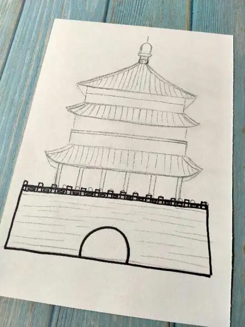 中秋节主题儿童画课件,西安钟楼当主角,太美了!更适合节日气氛