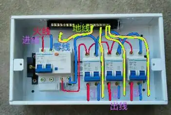 三层楼每层装一个空开电匣求怎样接火线零线的图片?
